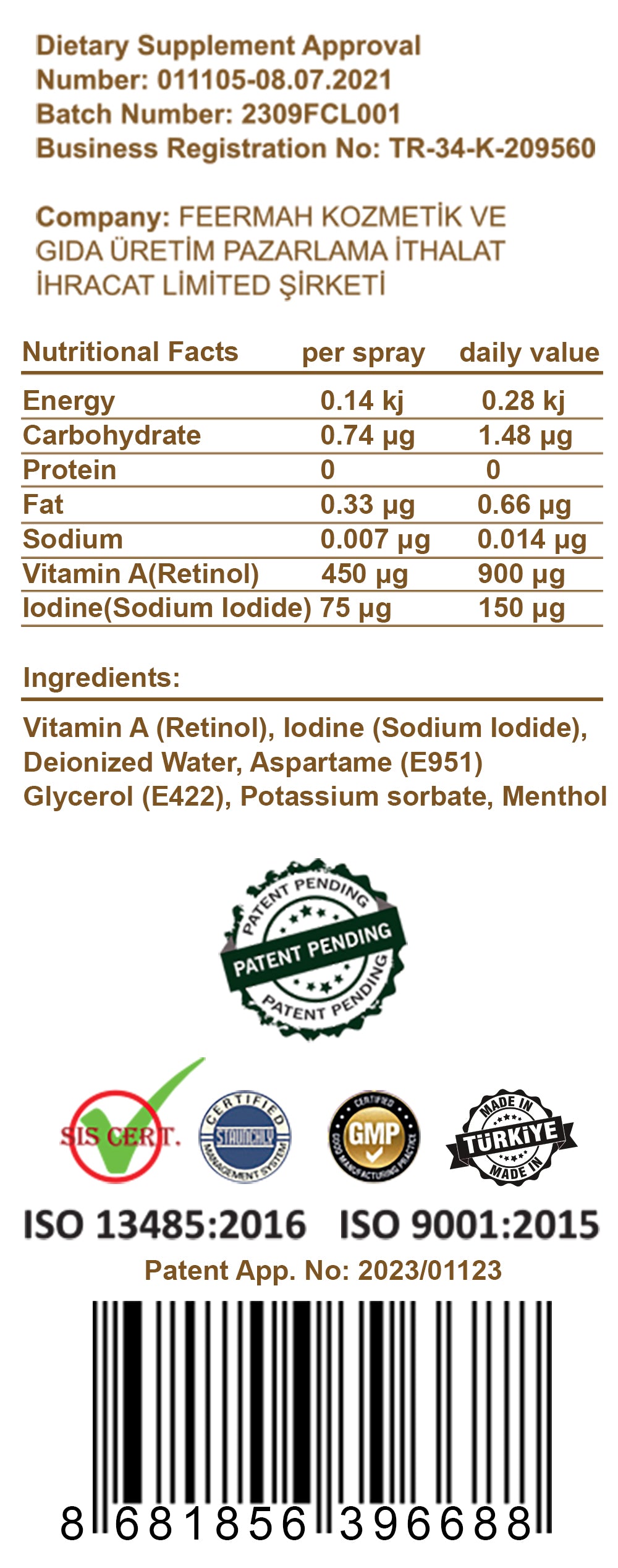 Colorlife® Vitamin A + Iodine Sublingual Spray